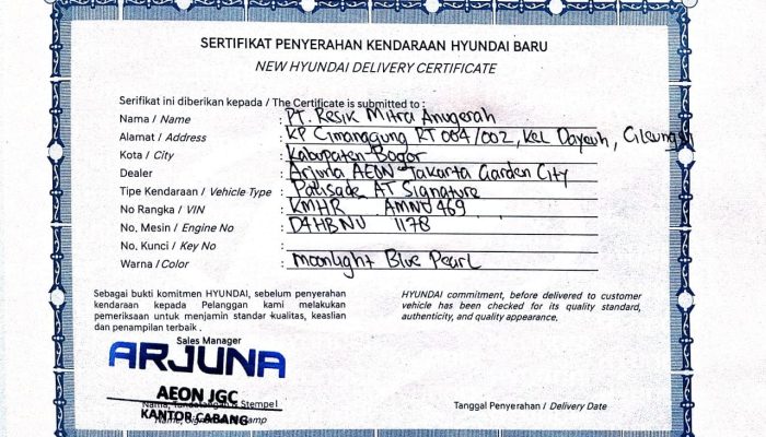 Beli Mobil Hyundai Palisade di Dealer ARJUNA Pengurusan STNKnya Lama