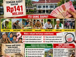 “RP141 MILIAR TEMUAN AUDIT APBD JEMBER: UANG RAKYAT OJO DIGAWE PETENG” Jember Butuh Jawaban, Bukan Diam