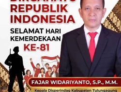 Ucapkan Selamat Hari Kemerdekaan RI Ke-81, Kepala Disperindag Tulungagung Ajak Tingkatkan Daya Saing Industri