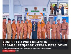 Priambodo Sakit, Yuli Setyo Wati Dilantik sebagai Plt Kepala Desa Dono